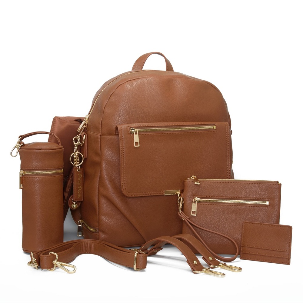 Boho Pretty Pokets Brown Backpack Diaper Bag